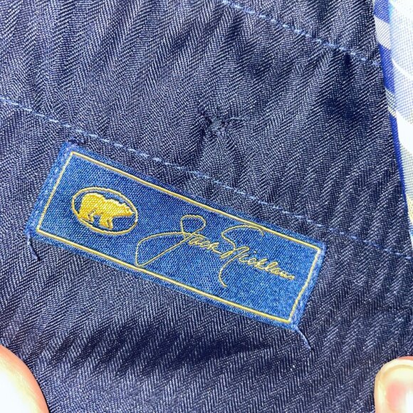 Jack Nicklaus Plaid Golf Shorts Size 40 Blue/Yellow Adjustable Waist - Picture 6 of 7